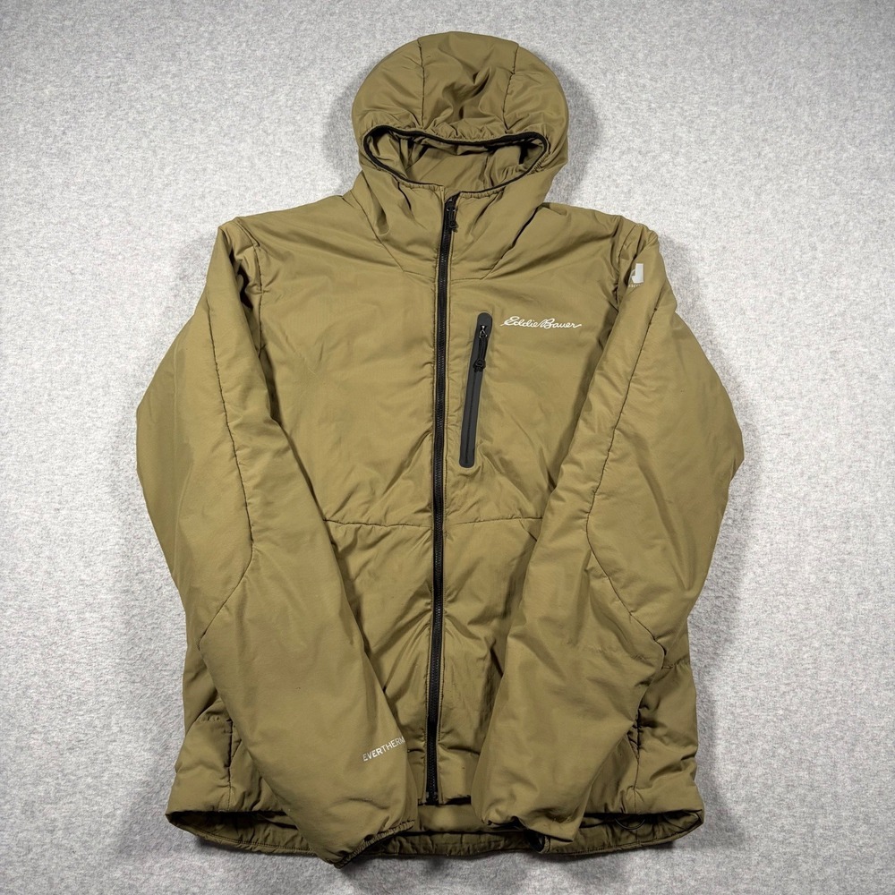 Eddie Bauer Evertherm First Ascent Hooded Jacket Mens Medium Green Down Puffer